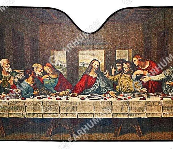 Custom Car Auto Sunshade Jesus HD-GH1381907-SS Auto Sunshade 57''x27.5'' 