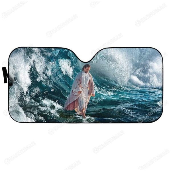 Custom Car Auto Sunshade Jesus HD-GH1681909-SS Auto Sunshade 57''x27.5''