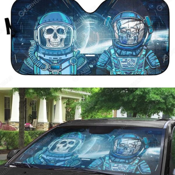 Custom Car Auto Sunshade Skull Astronaut In Spaceship HD-DT2181918-SS Auto Sunshade 