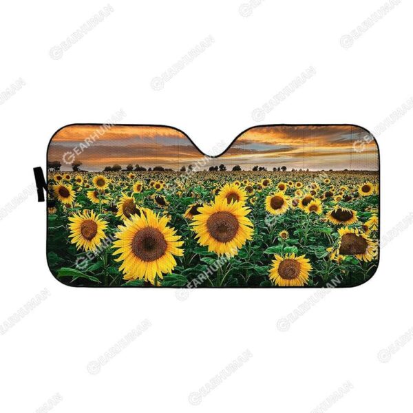 Custom Car Auto Sunshade Sunflowers HD-GH1481919-SS Auto Sunshade 57''x27.5''