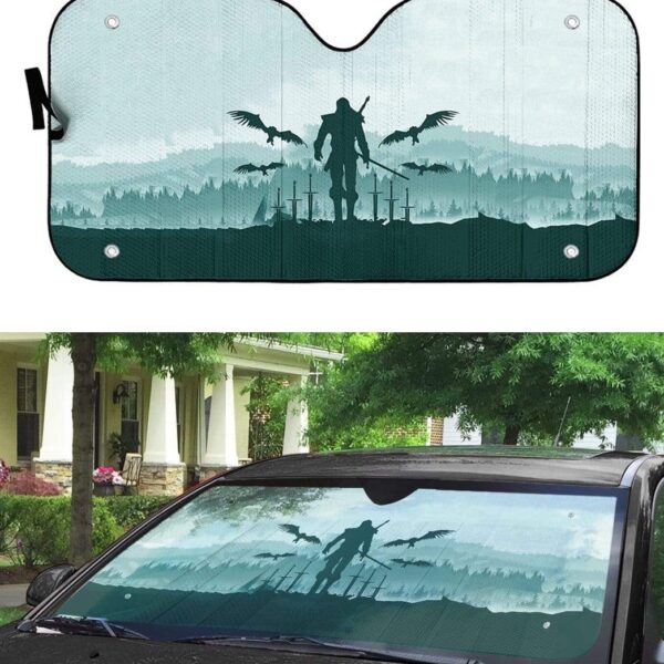 Custom Car Auto Sunshade The Witcher Geralt MV-DT2612194 Auto Sunshade 