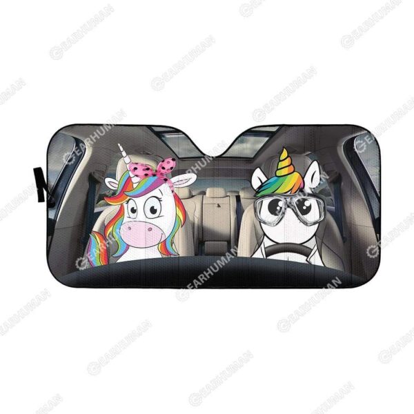 Custom Car Auto Sunshade Unicorn HD-GH1481911-SS Auto Sunshade 57''x27.5'' 