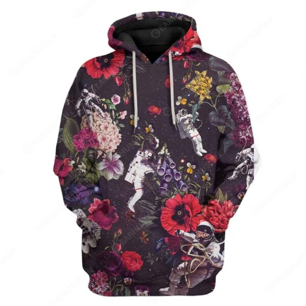 Custom Flowers and Astronauts Apparel HD-AT0391909 3D Custom Fleece Hoodies Hoodie S 