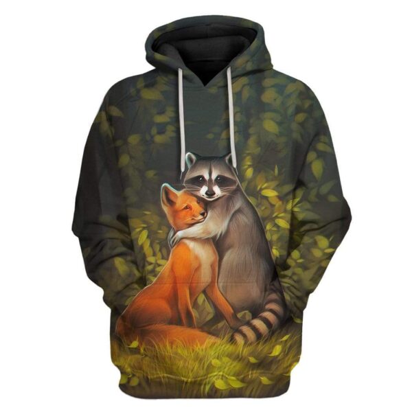 Custom Fox And Raccoon Apparel HD-GH2281912 3D Custom Fleece Hoodies Hoodie S 