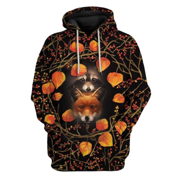 Custom Fox And Raccoon Apparel HD-GH2281913 3D Custom Fleece Hoodies Hoodie S 