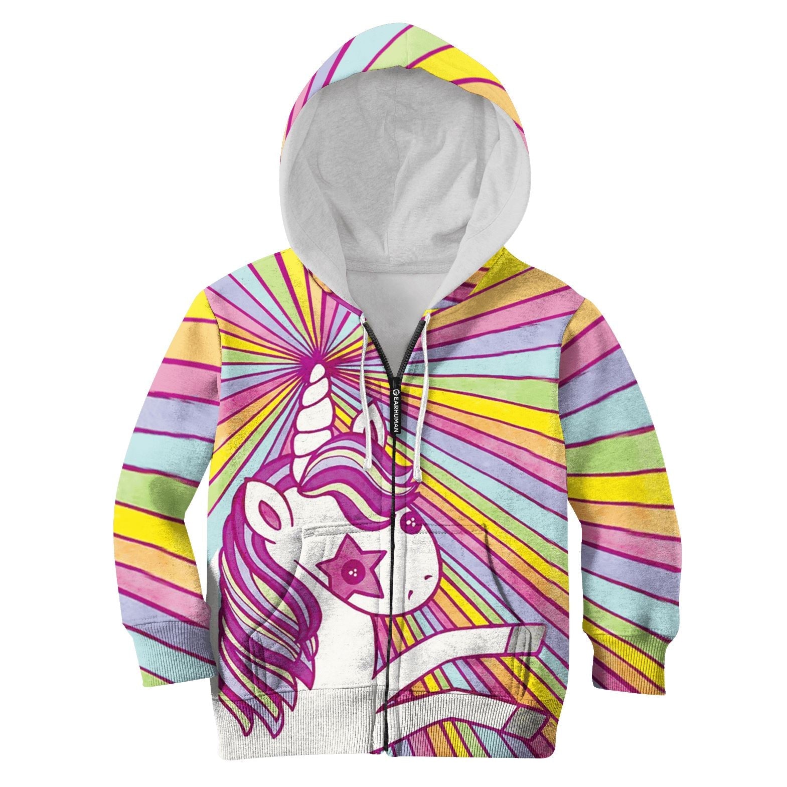 Custom Hoodies T-shirt Apparel HD-UNI110138K kid 3D apparel Kid Zip Hoodie S/6-8