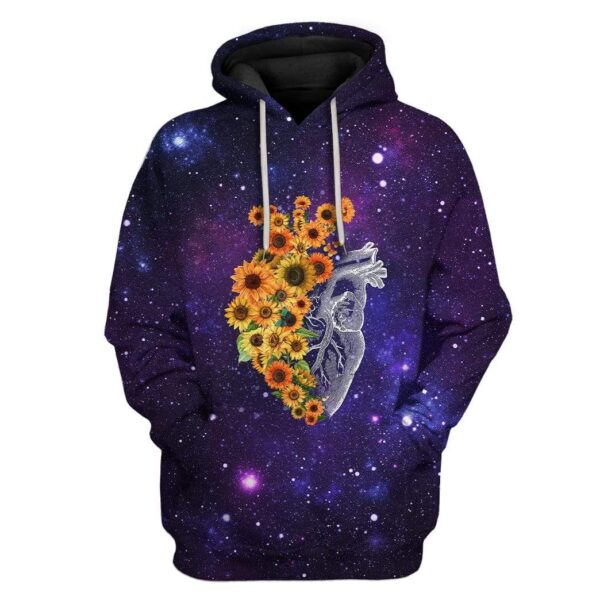 Custom T-shirt - Hoodies A Heart Full Of Flowers HD-GH1281909 3D Custom Fleece Hoodies Hoodie S 