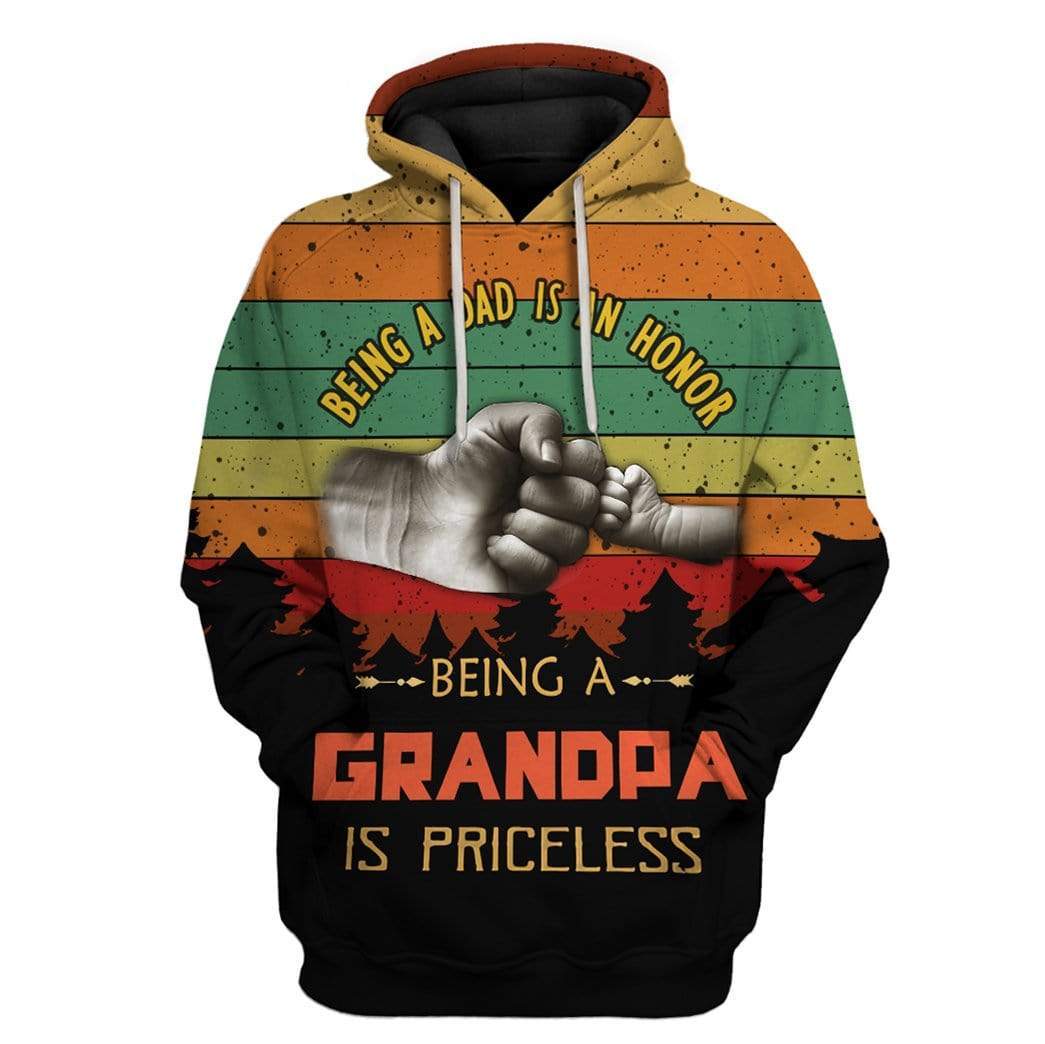 Custom T-shirt - Hoodies Being A Grandpa Is Priceless HD-GH1381903 3D Custom Fleece Hoodies Hoodie S