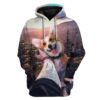 Custom T-shirt - Hoodies Corgi HD-GH3071916 3D Custom Fleece Hoodies Hoodie S