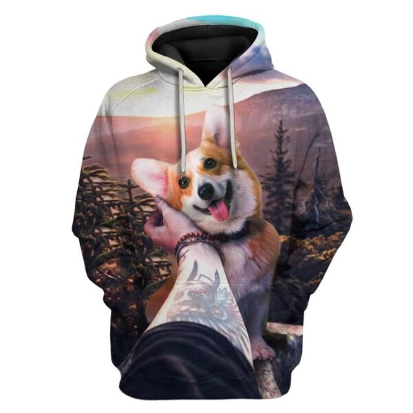 Custom T-shirt - Hoodies Corgi HD-GH3071916 3D Custom Fleece Hoodies Hoodie S 