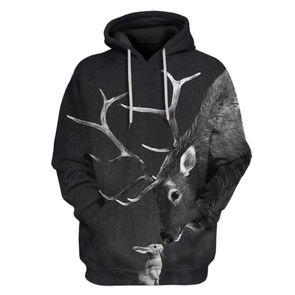 Custom T-shirt - Hoodies Deer With Rabbit HD-GH0781912 3D Custom Fleece Hoodies Hoodie S 