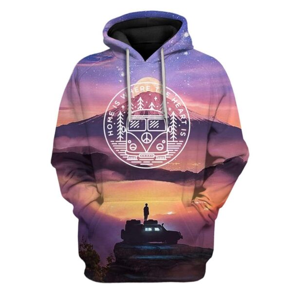 Custom T-shirt - Hoodies Home is where the heart is Apparel HD-GH20827 3D Custom Fleece Hoodies Hoodie S 