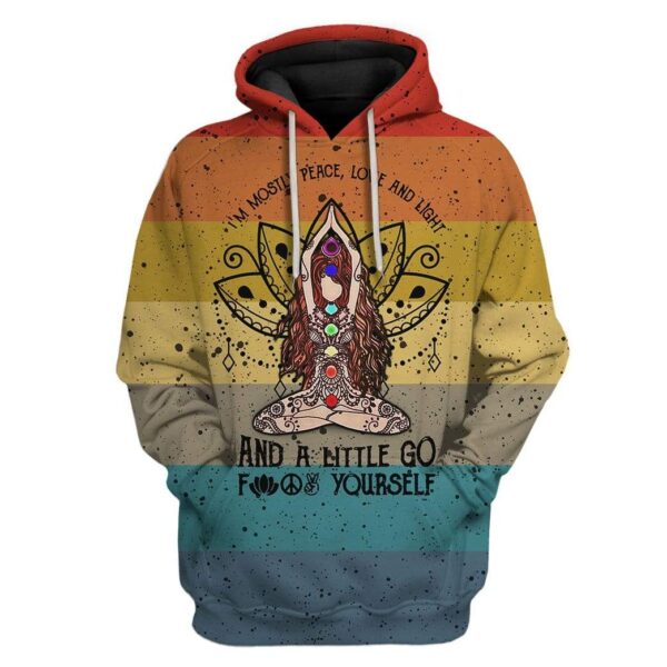 Custom T-shirt - Hoodies I'm Mostly Peace Love And Light HD-GH1081907 3D Custom Fleece Hoodies Hoodie S 
