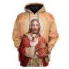 Custom T-shirt - Hoodies Jesus Holding A Pitbull HD-GH3071904 3D Custom Fleece Hoodies Hoodie S