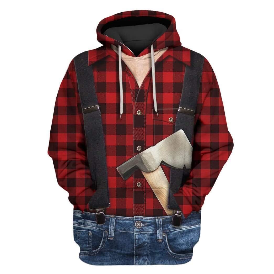 Custom T-shirt - Hoodies LumberJack Costume Apparel HD-GH20674 3D Custom Fleece Hoodies Hoodie S