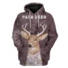 Custom T-shirt - Hoodies PAPA Deer HD-GH0581918 3D Custom Fleece Hoodies Hoodie S
