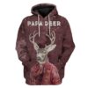 Custom T-shirt - Hoodies PAPA Deer HD-GH0581919 3D Custom Fleece Hoodies Hoodie S