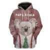 Custom T-shirt - Hoodies Papa Koala HD-GH0581909 3D Custom Fleece Hoodies Hoodie S