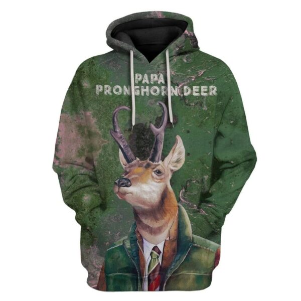 Custom T-shirt - Hoodies PAPA Pronghorn Deer HD-GH0581920 3D Custom Fleece Hoodies Hoodie S 