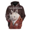 Custom T-shirt - Hoodies PAPA Rhinoceros HD-GH0581913 3D Custom Fleece Hoodies Hoodie S
