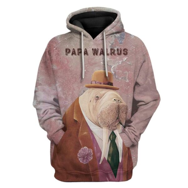 Custom T-shirt - Hoodies Papa Walrus HD-GH0581908 3D Custom Fleece Hoodies Hoodie S 