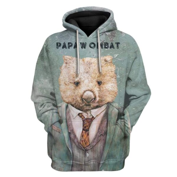 Custom T-shirt - Hoodies Papa Wombat HD-GH0581910 3D Custom Fleece Hoodies Hoodie S 
