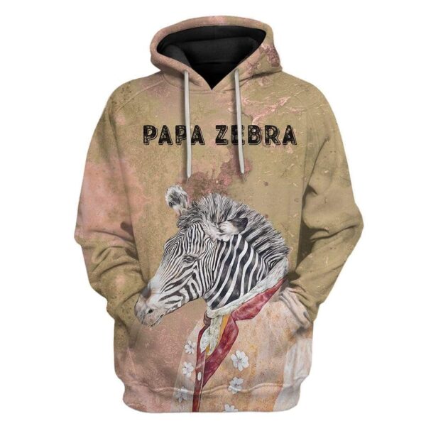 Custom T-shirt - Hoodies PAPA Zebra HD-GH0581916 3D Custom Fleece Hoodies Hoodie S 