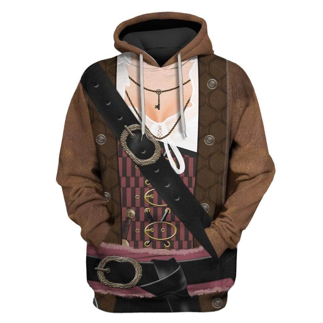 Custom T-shirt - Hoodies Pirate Lass Costume Apparel HD-GH20697 3D Custom Fleece Hoodies Hoodie S