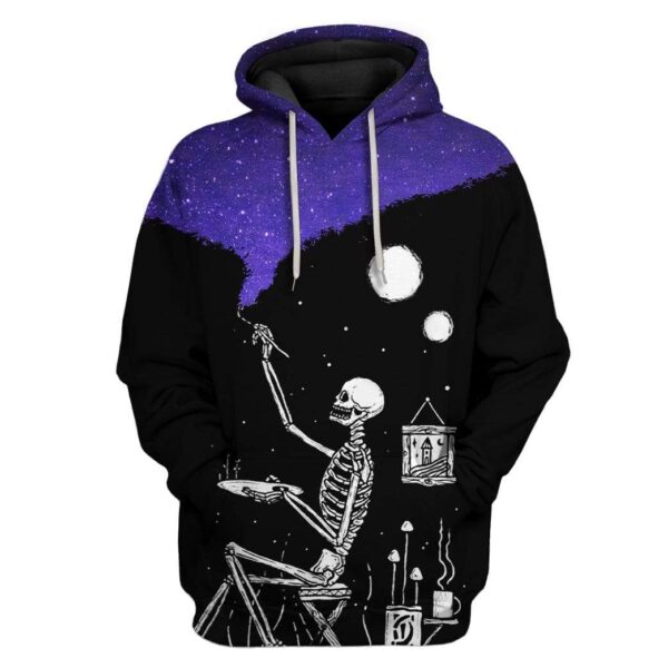Custom T-shirt - Hoodies Skeleton HD-GH1281908 3D Custom Fleece Hoodies Hoodie S 