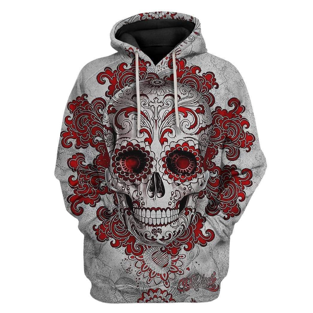 Custom T-shirt - Hoodies Skull HD-GH0981901 3D Custom Fleece Hoodies Hoodie S