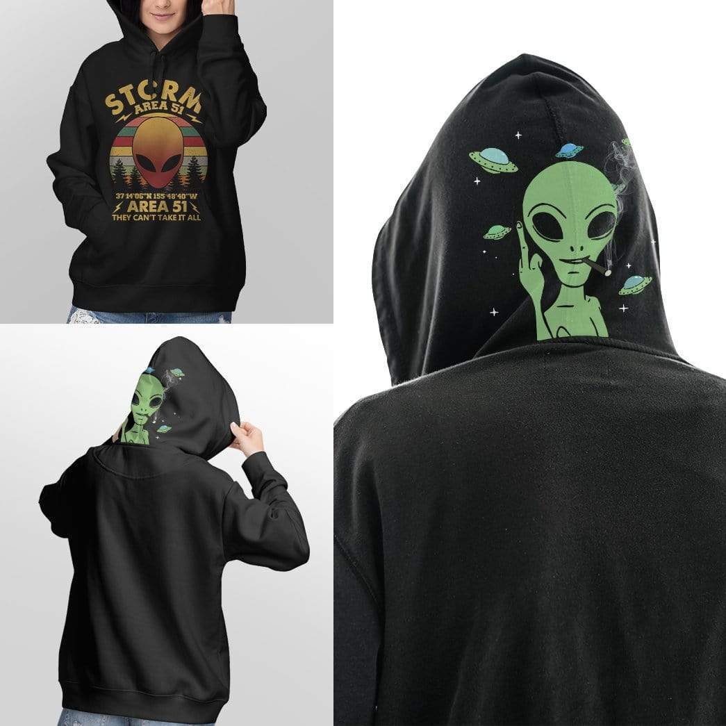 Custom T-shirt - Hoodies Storm Area 51 HD-GH21045 3D Custom Fleece Hoodies Hoodie S