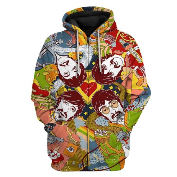 Custom T-shirt - Hoodies The Beatles Apparel HD-GH208561 3D Custom Fleece Hoodies Zip Hoodie S