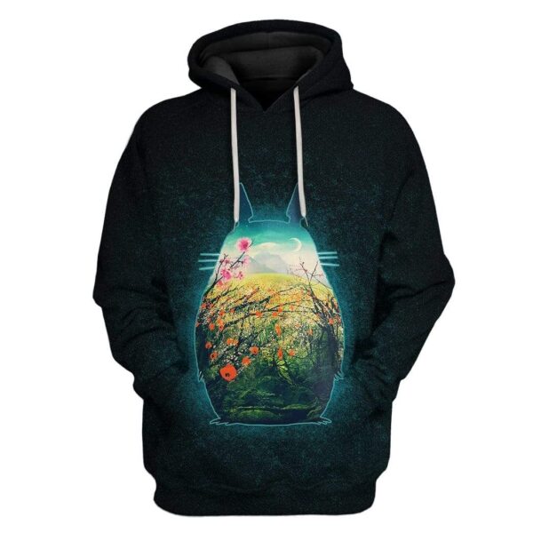 Custom T-shirt - Hoodies Totoro With Flowers HD-GH0881905 3D Custom Fleece Hoodies Hoodie S 
