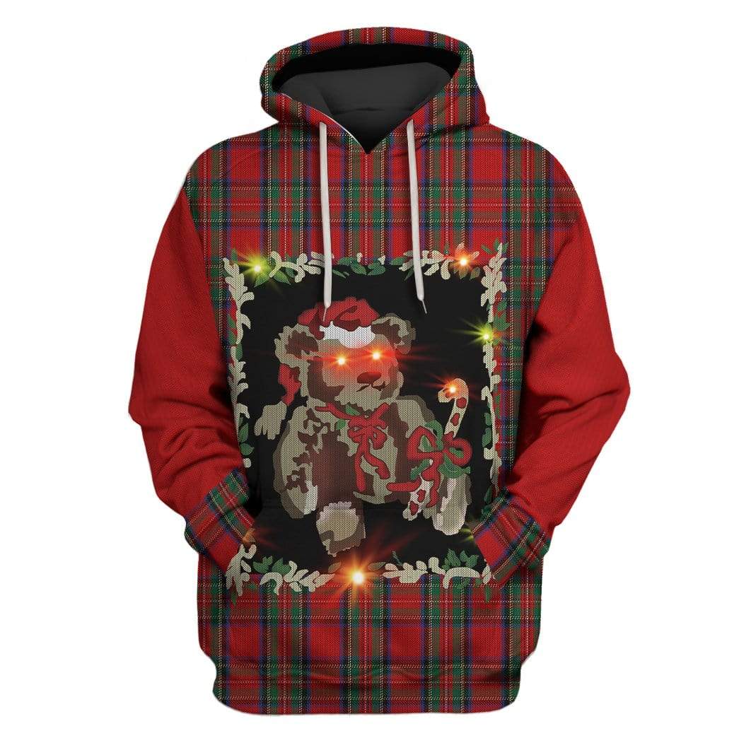 Custom T-shirt - Hoodies Ugly Christmas Bear Apparel HD-GH20665 3D Custom Fleece Hoodies Hoodie S