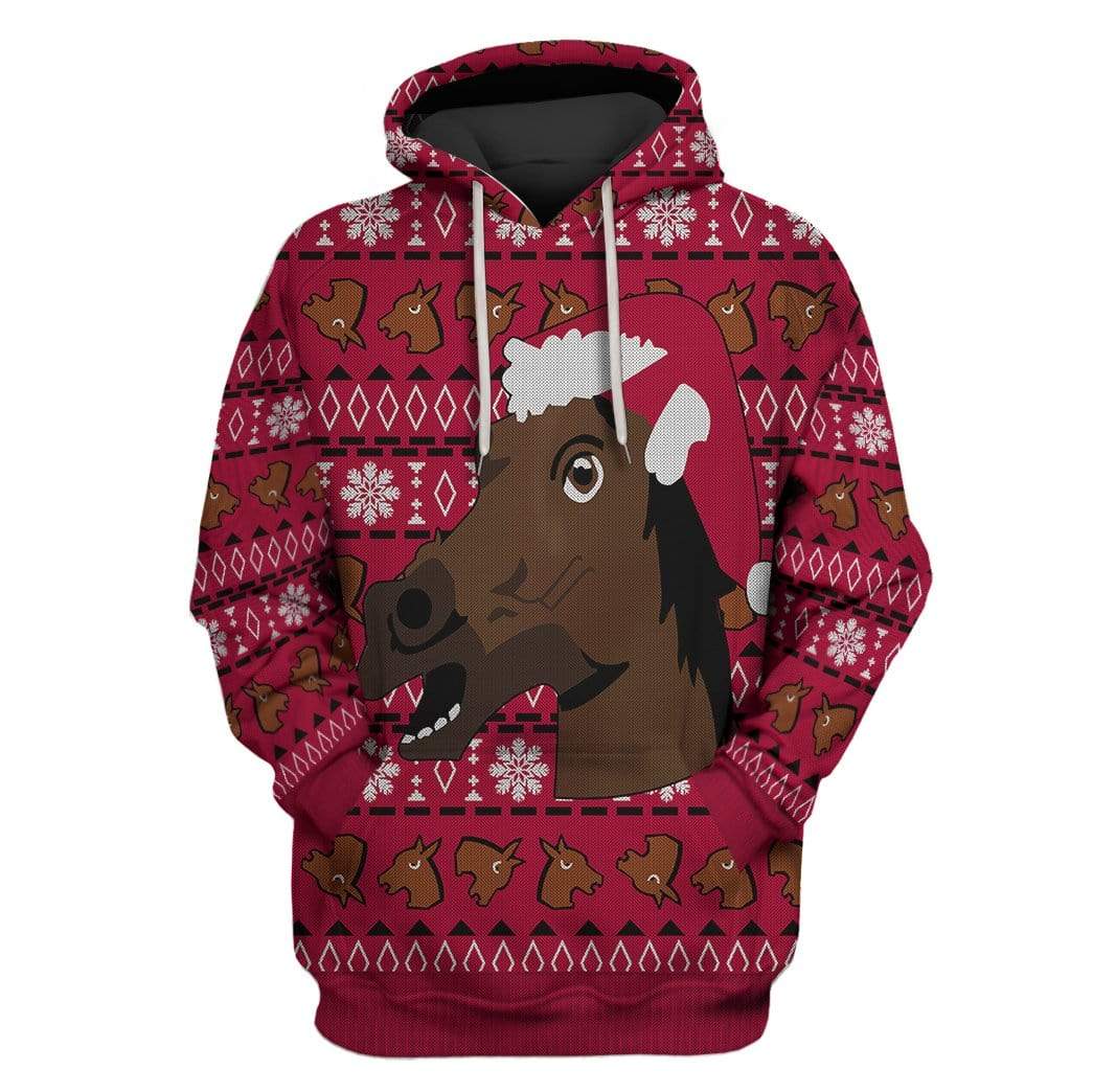 Custom T-shirt - Hoodies Ugly Christmas Horse Apparel HD-GH20655 3D Custom Fleece Hoodies Hoodie S