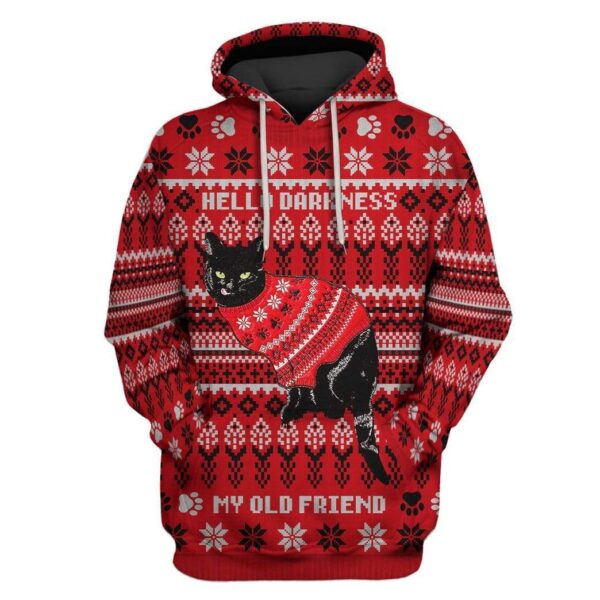 Custom T-shirt - Hoodies Ugly Christmas Men's Black Cat Crew Neck Apparel HD-GH20667 3D Custom Fleece Hoodies Hoodie S 
