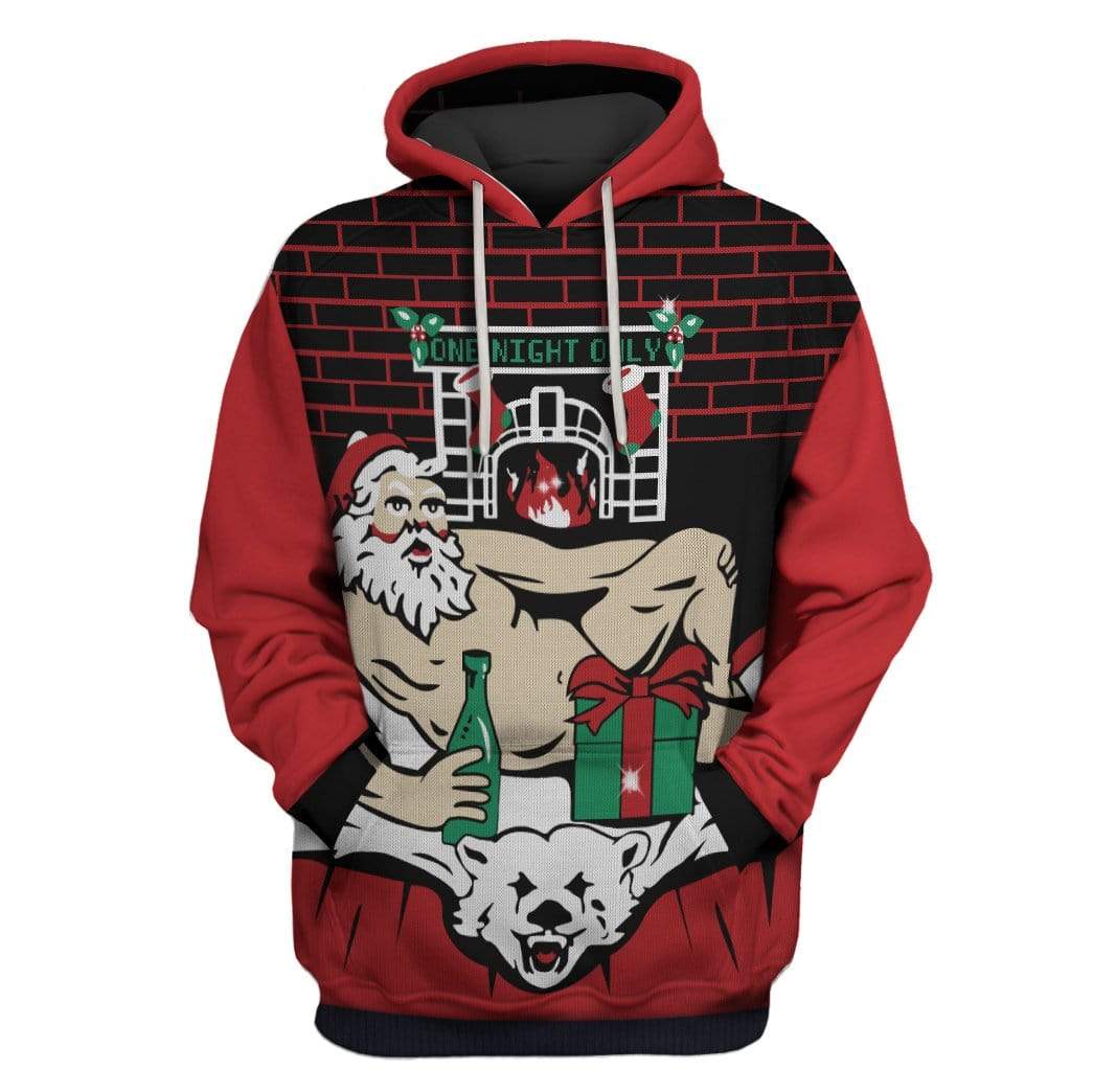 Custom T-shirt - Hoodies Ugly Christmas One Night Only Apparel HD-GH20659 3D Custom Fleece Hoodies Hoodie S