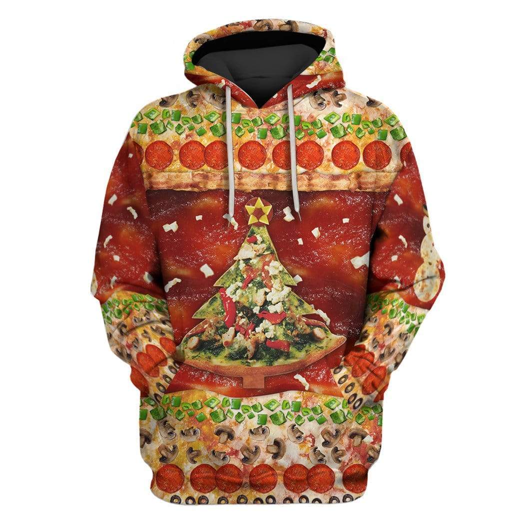 Custom T-shirt - Hoodies Ugly Christmas Serving Up Holiday Cheer Apparel HD-GH20672 3D Custom Fleece Hoodies Hoodie S