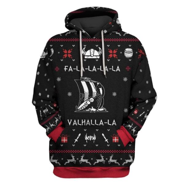 Custom T-shirt - Hoodies Ugly Christmas Valhalla Viking Apparel HD-GH20668 3D Custom Fleece Hoodies Hoodie S 