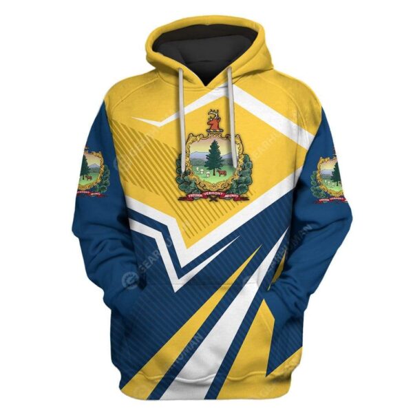 Custom T-shirt - Hoodies Vermont HD-GH22023 3D Custom Fleece Hoodies Hoodie S 