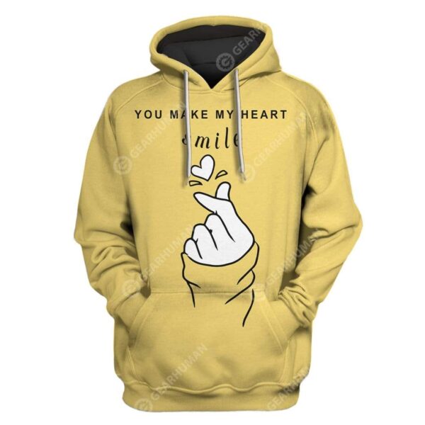 Custom T-shirt - Hoodies You Make My Heart Smile HD-GH21072 3D Custom Fleece Hoodies Hoodie S 