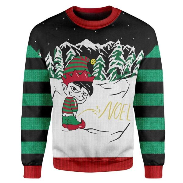 Custom T-shirt - Long Sleeves Ugly Christmas Boy's Peeing Christmas Sweater Jumper HD-GH20651 Ugly Christmas Sweater
