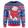 Custom T-shirt - Long Sleeves Ugly Christmas Cat Christmas Sweater Jumper HD-GH20653 Ugly Christmas Sweater