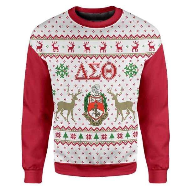 Custom T-shirt - Long Sleeves Ugly Christmas Delta Sigma Theta Christmas Sweater Jumper HD-GH20661 Ugly Christmas Sweater