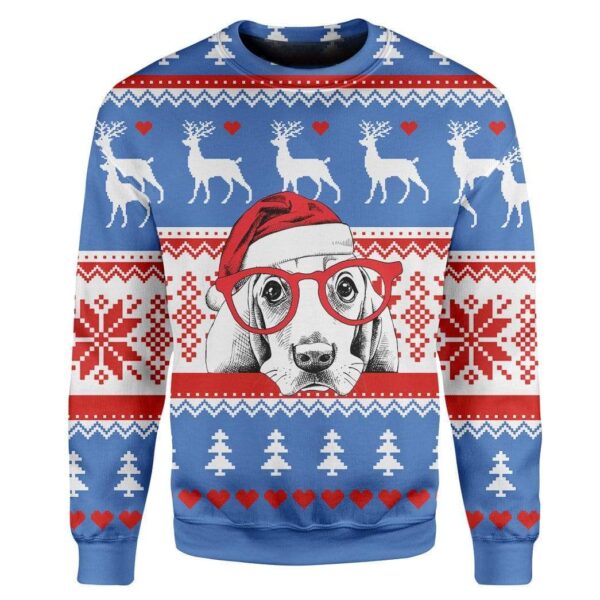 Custom T-shirt - Long Sleeves Ugly Christmas Dog Christmas Sweater Jumper HD-GH20738 Ugly Christmas Sweater
