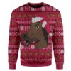 Custom T-shirt - Long Sleeves Ugly Christmas Horse Christmas Sweater Jumper HD-GH20655 Ugly Christmas Sweater 