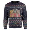 Custom Ugly Cat Christmas Sweater Jumper HD-AT29101901 Ugly Christmas Sweater Long Sleeve S