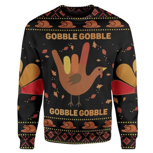 Custom Ugly Gobble Christmas Sweater Jumper HD-DT17101914 Ugly Christmas Sweater Long Sleeve S
