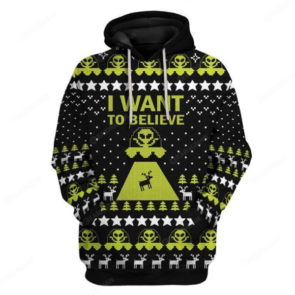 Custom Ugly I Want To Believe Apparel HD-TA31101906 3D Custom Fleece Hoodies Hoodie S 