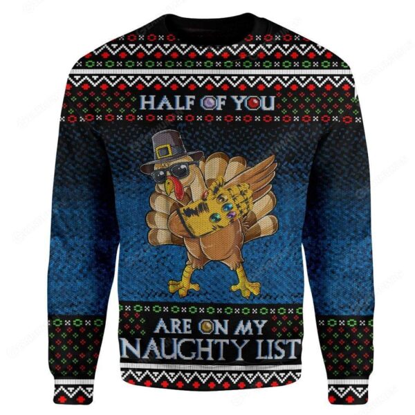 Custom Ugly Naughty Turkey Christmas Sweater Jumper HD-TA18101901 Ugly Christmas Sweater